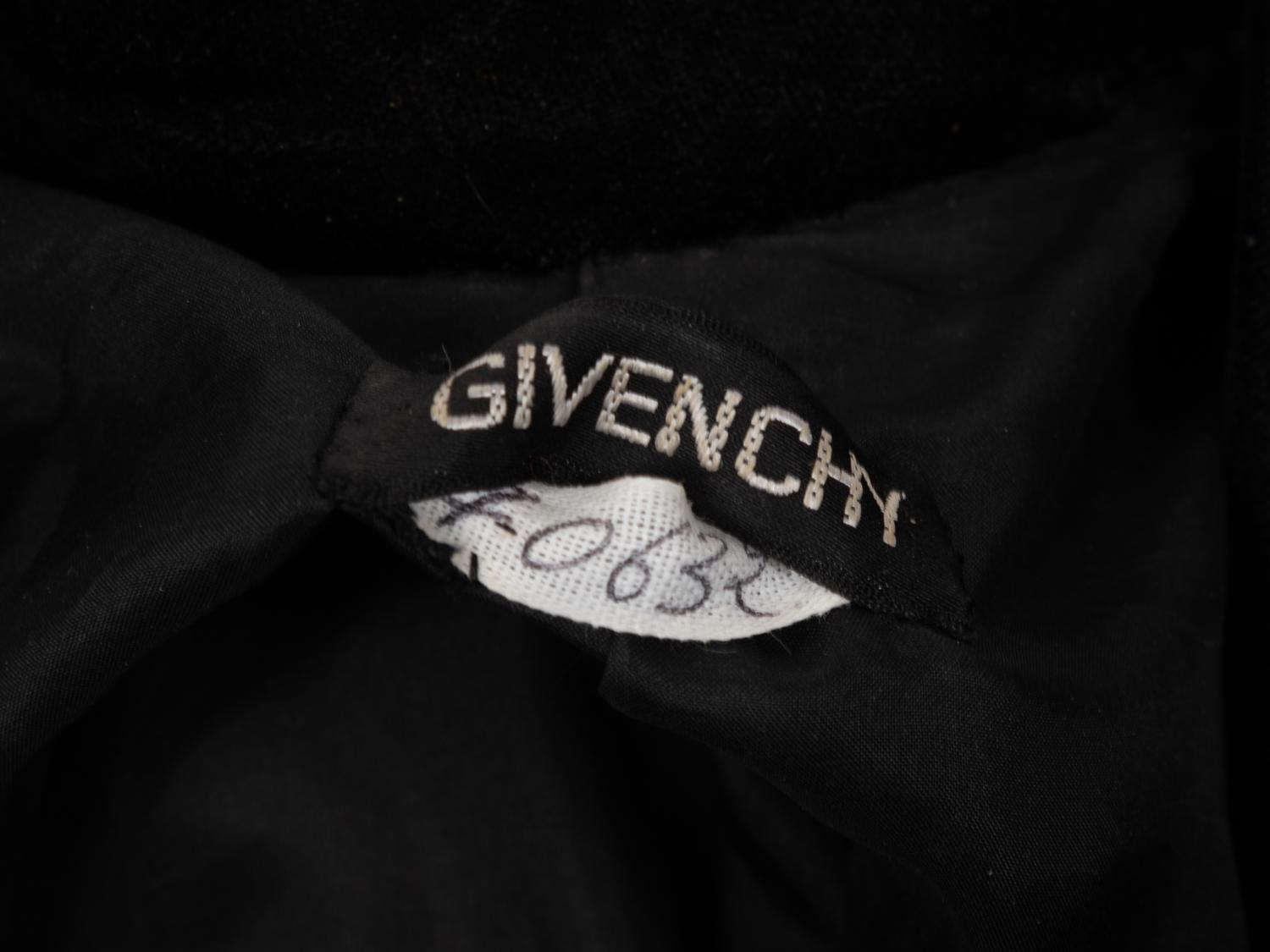 Givenchy Haute Couture Velvet Double Breasted Jacket, 1970-90s
