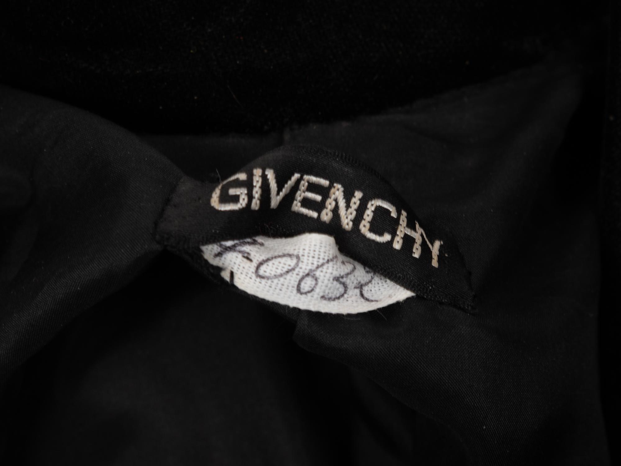 Givenchy Haute Couture Velvet Double Breasted Jacket, 1970-90s