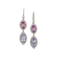 DIAMOND AND MULTICOLOR SPINEL EARRINGS