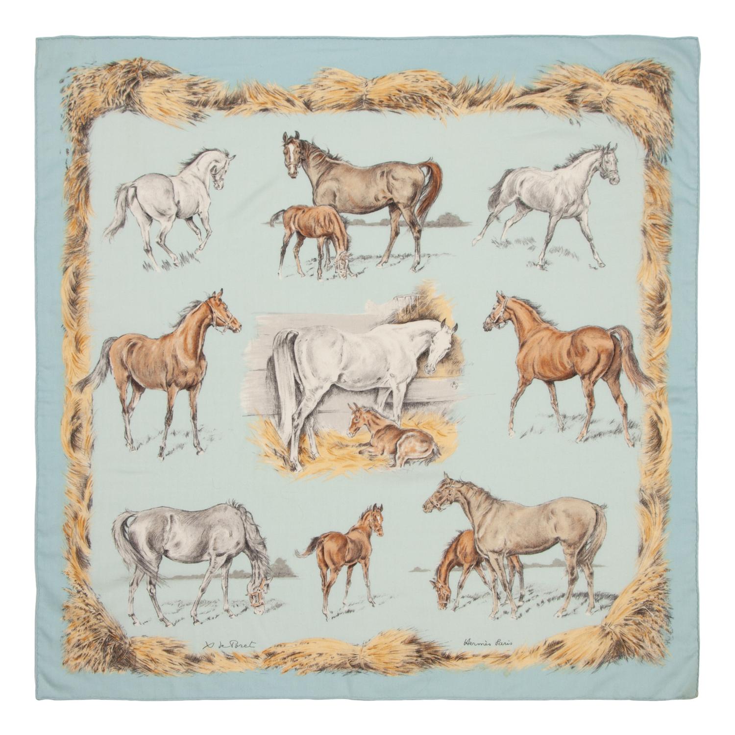 Four Hermès 90cm Cashmere and Silk Scarves