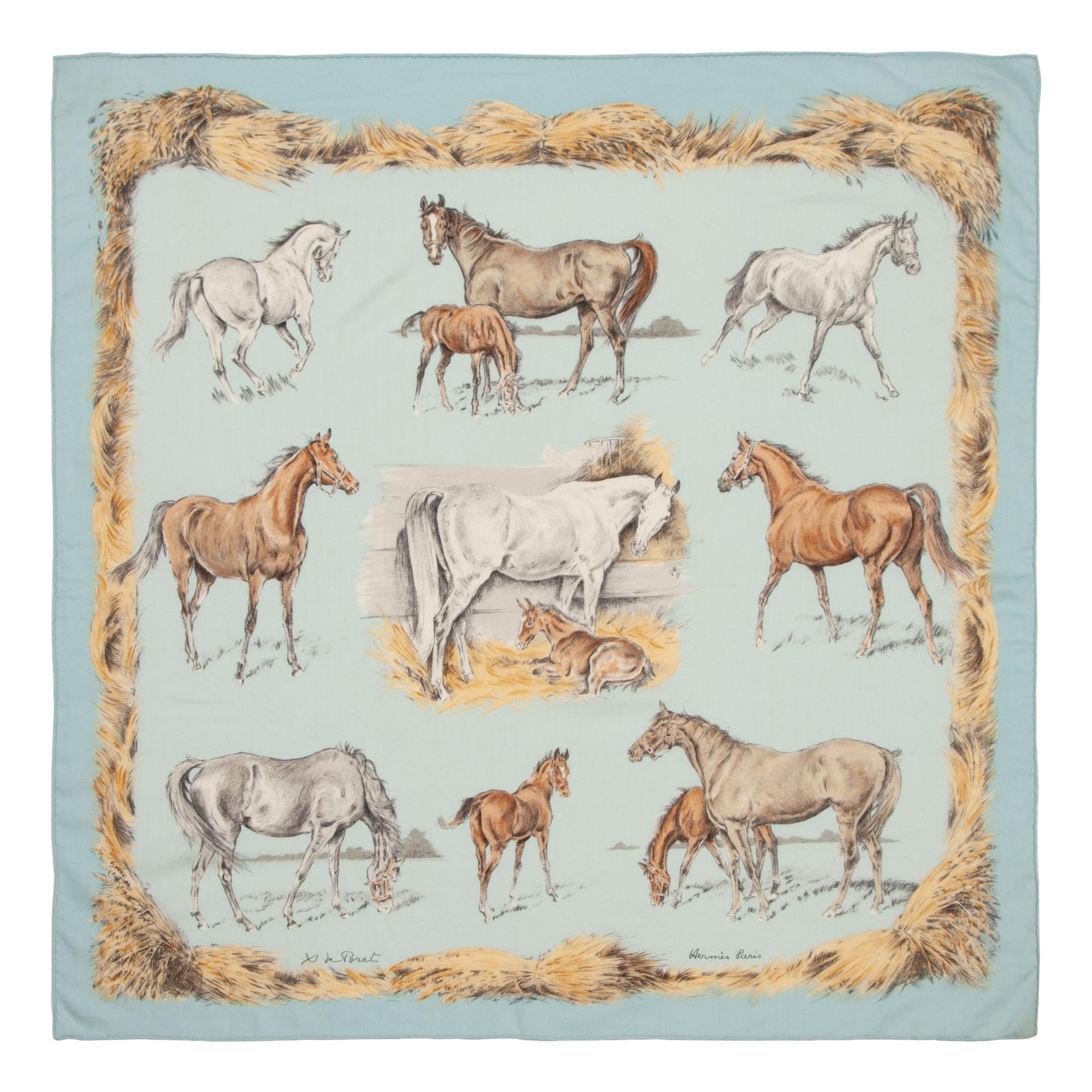 Four Hermès 90cm Cashmere and Silk Scarves