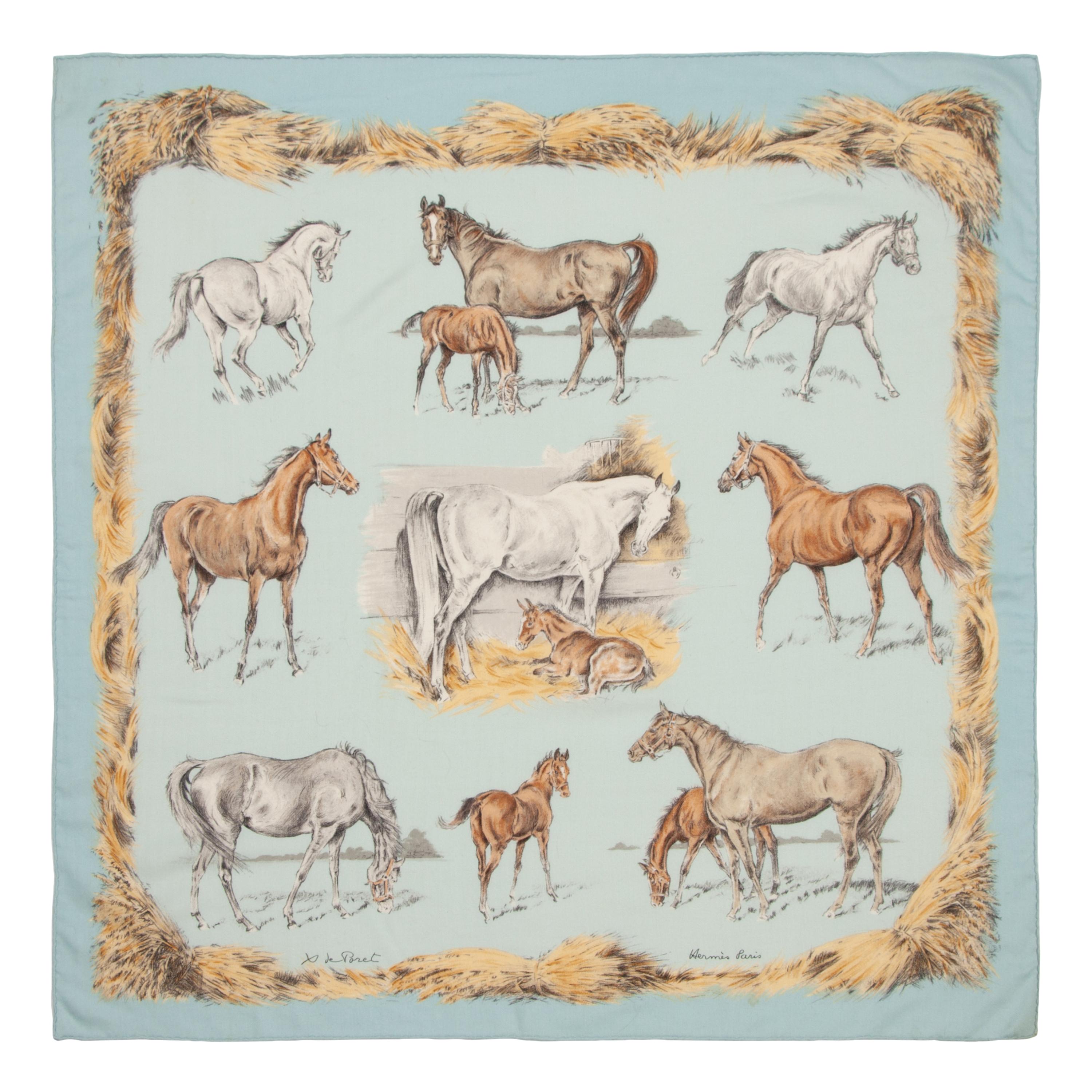 Four Hermès 90cm Cashmere and Silk Scarves