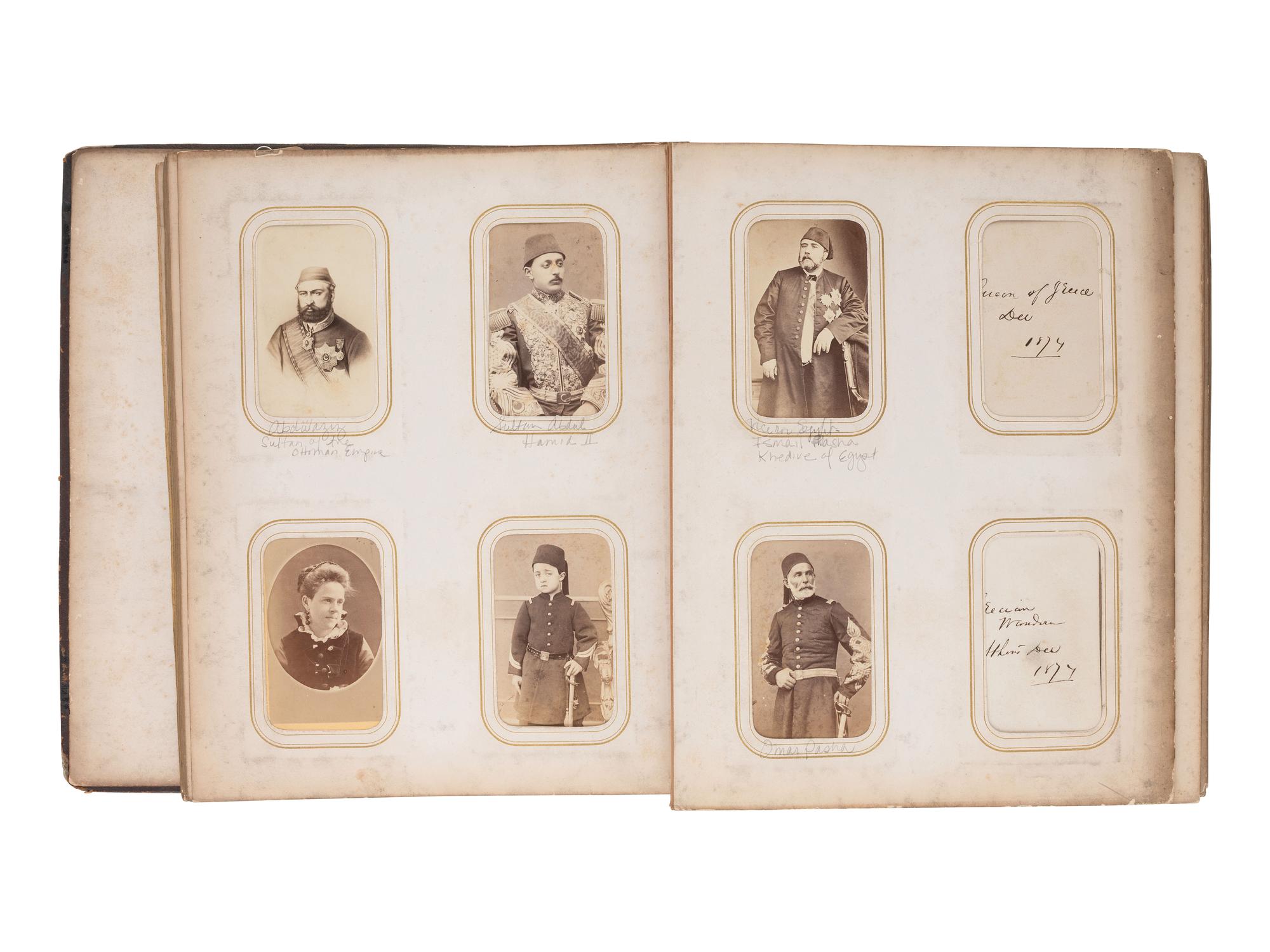 [EARLY PHOTOGRAPHY] CDV album cont. approx. 185 photographs of American and European personalities.