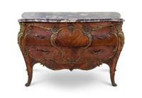 A Louis XV Style Gilt Bronze Mounted Kingwood Commode