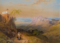 Family on a Hillside and Children in a Forest