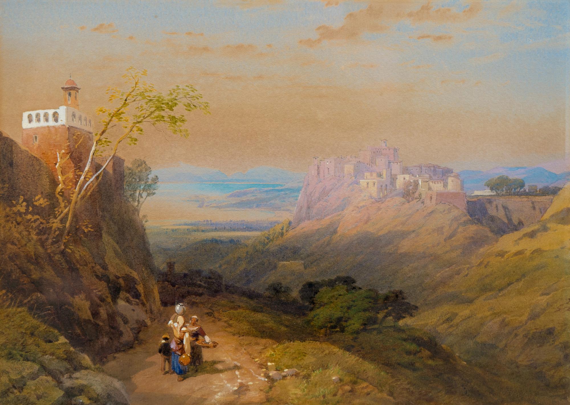 Family on a Hillside and Children in a Forest