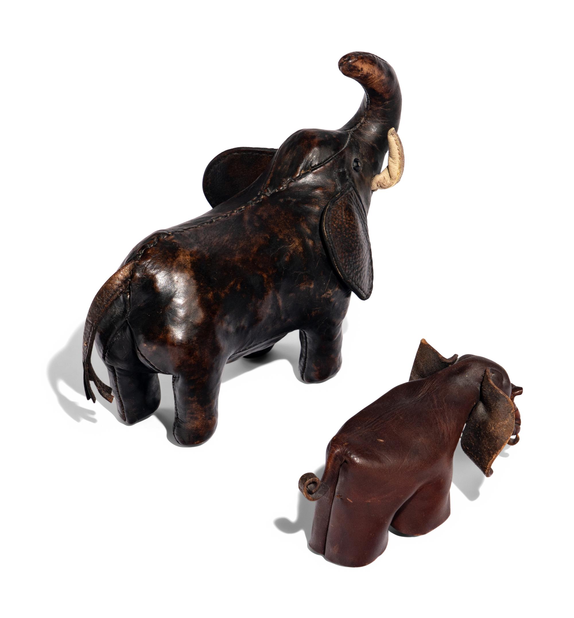 Two Leather Elephants