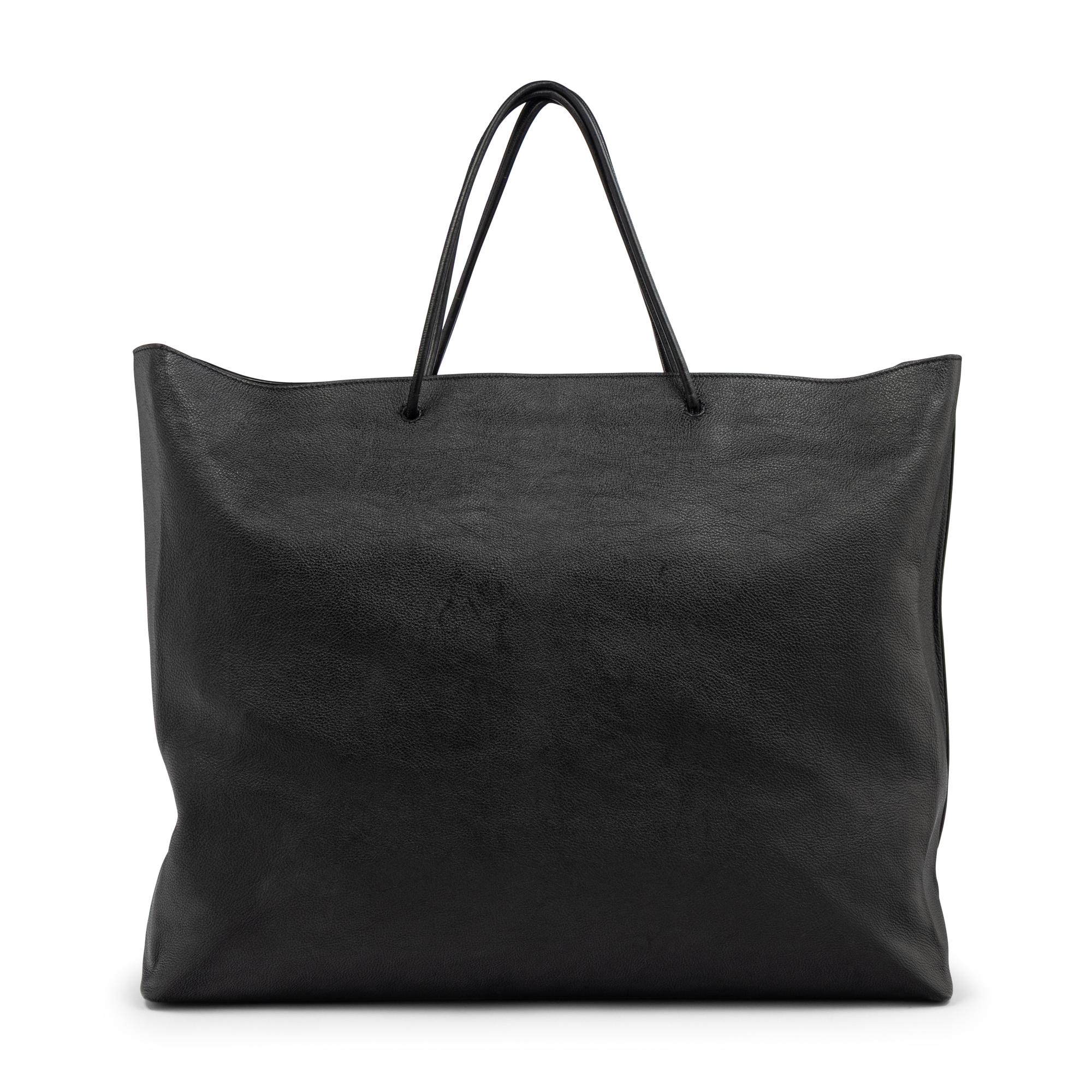 BALENCIAGA, XL LEATHER LOGO SHOPPING TOTE