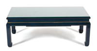 A Chinese Blue and Gilt Lacquer Coffee Table Height 18 3/4 x width 47 x depth 23 1/2 inches. — 20TH CENTURY
