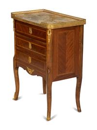 A Louis XV Kingwood and Tulipwood Parquetry Table en Chiffonier