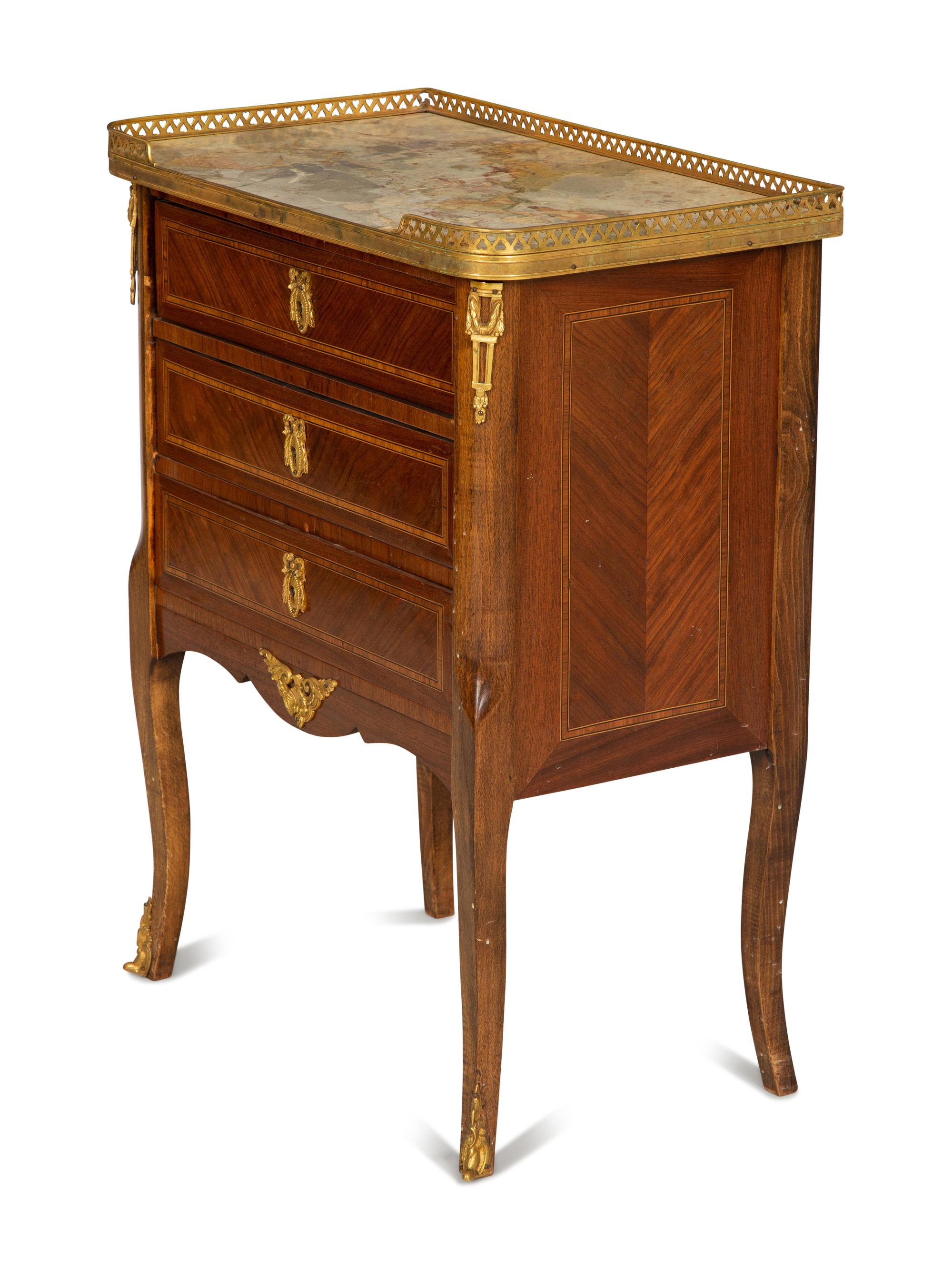 A Louis XV Kingwood and Tulipwood Parquetry Table en Chiffonier