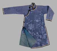 A Chinese Blue Ground Woven Silk Lady's Robe