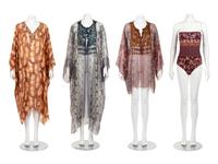 Four Oscar de la Renta Embellished Beachwear Items: One Swimsuit with Shirt, One Tunic, and One Caftan, Summer 2006-Resort 2007