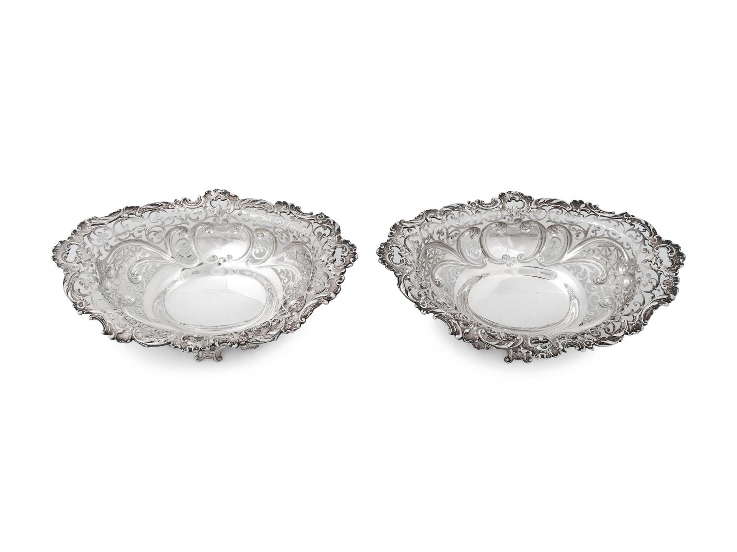 Two American Pierced Silver Footed Bowls — GORHAM MANUFACTURING COMPANY, PROVIDENCE, RHODE ISLAND, EARLY 20TH CENTURY