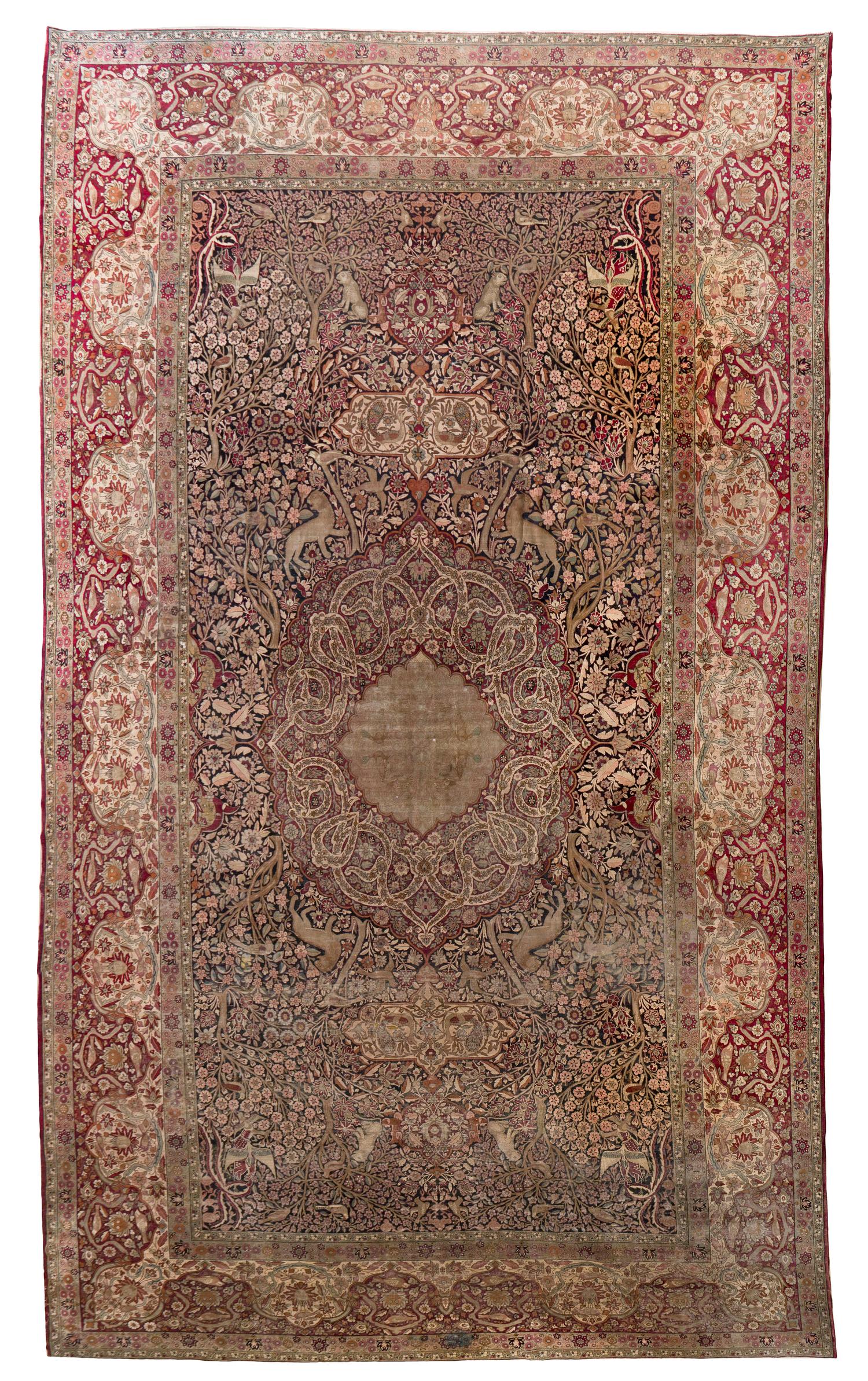 A Lavar Kirman Millefleurs Wool Carpet