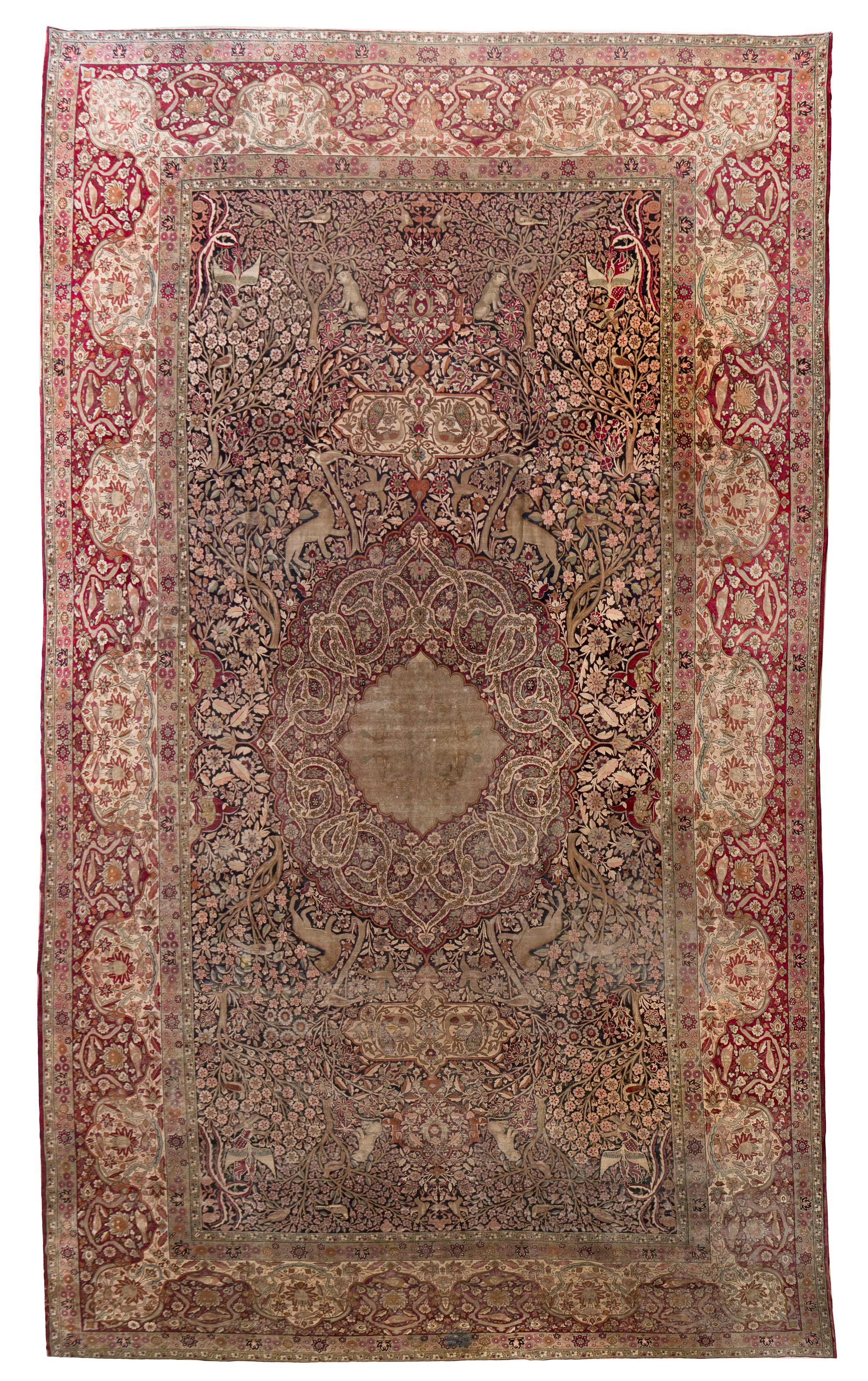 A Lavar Kirman Millefleurs Wool Carpet