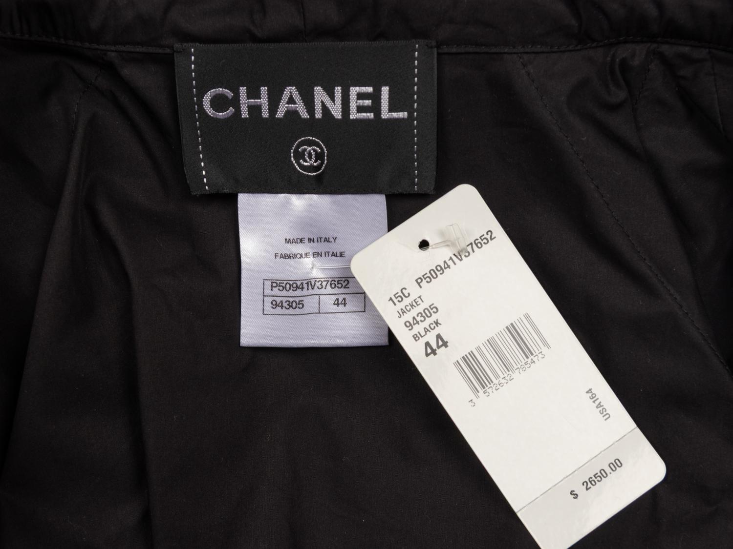 Chanel, Black Zip-Up Jacket & Cotton Blouse