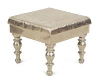 An Aluminimum Faux Button Tufted Ottoman