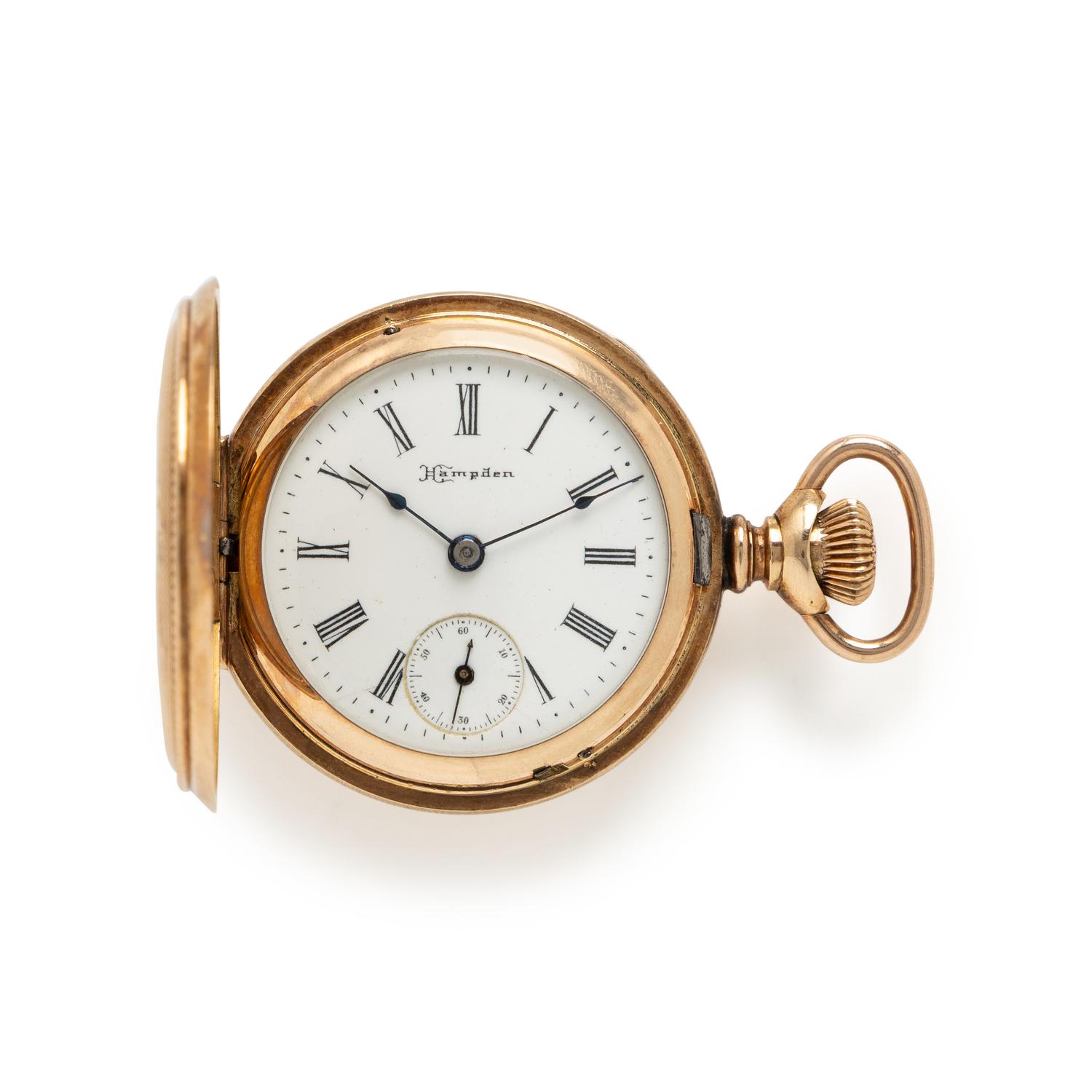 Hampden, Yellow Gold Hunter Case Pocket Watch