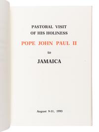 [POPE JOHN PAUL II (Karol Jozef Wojtyła,1920-2005)]. Pastoral Visit of His Holiness Pope John Paul II to Jamaica, Merida and Denver, August 9-16, 1993 . [Vatican City]: Typus Vaticanus, [1993].
