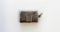 A George III Silver Vinaigrette, John Shaw, Birmingham, 1816, of rectangular form, the exterior decorated in the form of a satchel and