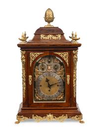 A George II Style Gilt Bronze Mounted Oak Bracket Clock