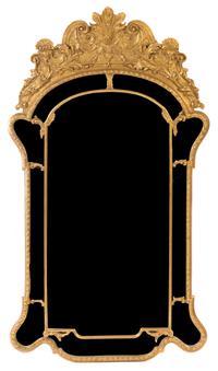 A George III Style Giltwood Mirror Height 67 3/4 x width 38 1/4 inches.