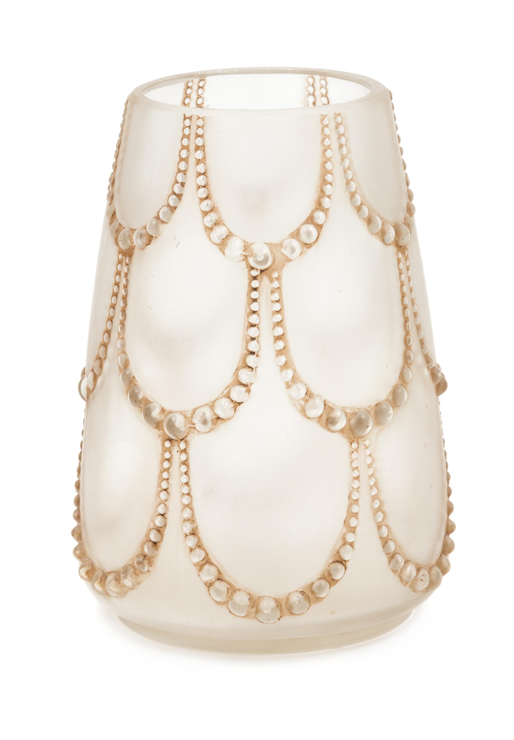A Rene Lalique Molded and Frosted Glass Vase Height 4 5/8 inches. — FIRST HALF 20TH CENTURY