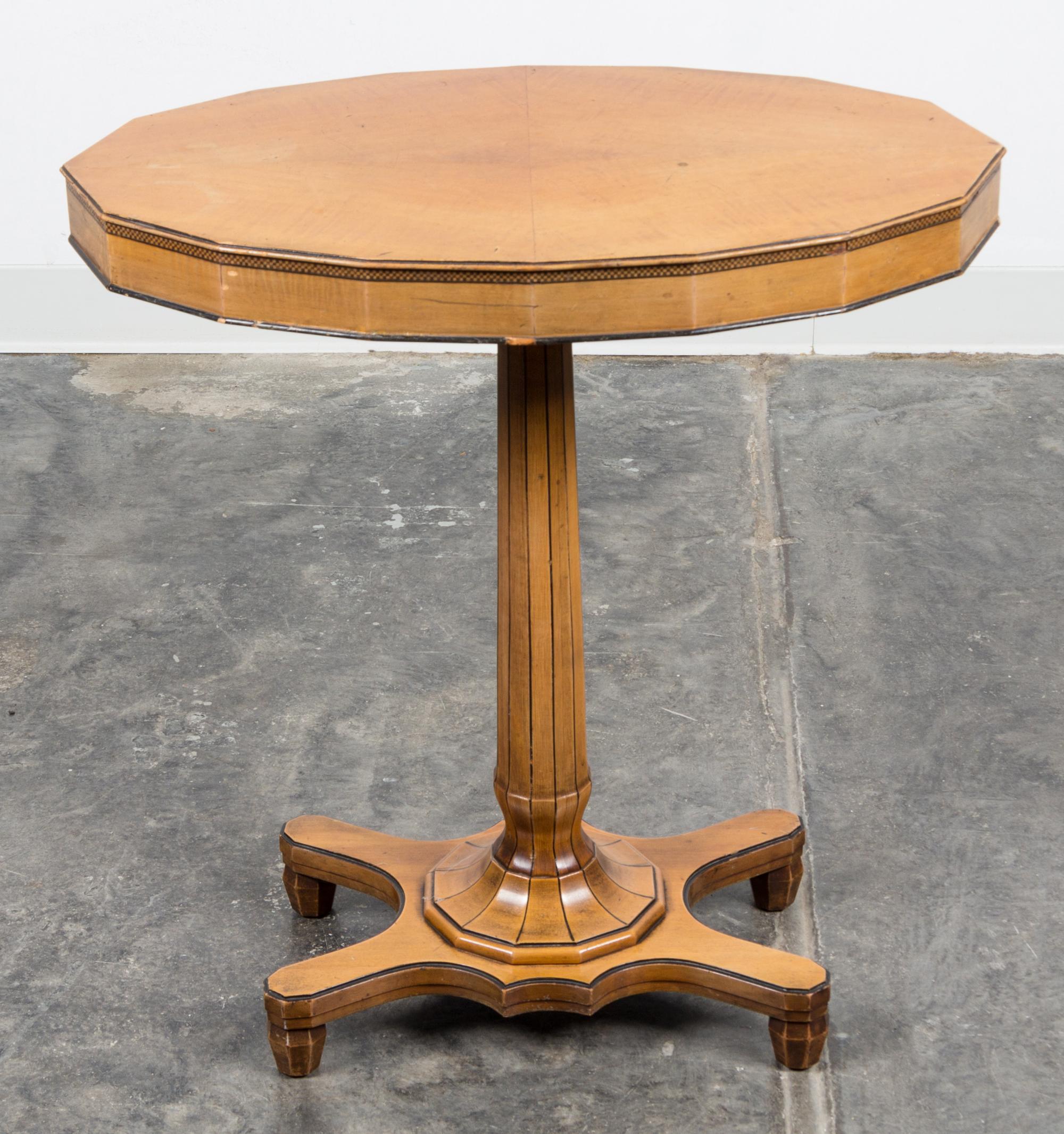 A Biedermeier Style Occasional Table Height 26 3/4 inches.