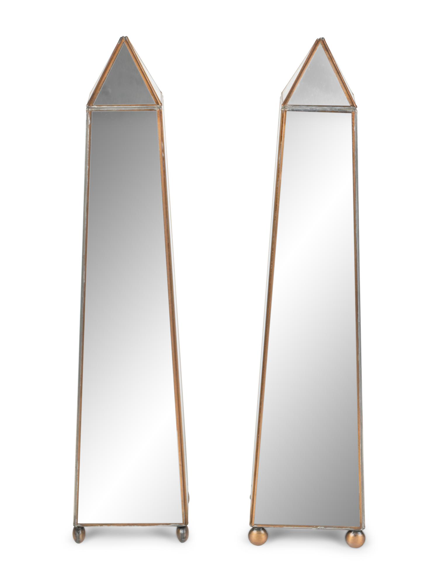 A Pair of Neoclassical Style Mirrored Obelisks — 20TH CENTURY