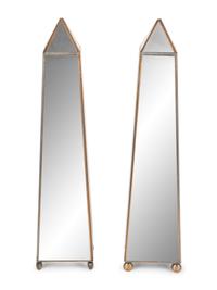 A Pair of Neoclassical Style Mirrored Obelisks — 20TH CENTURY