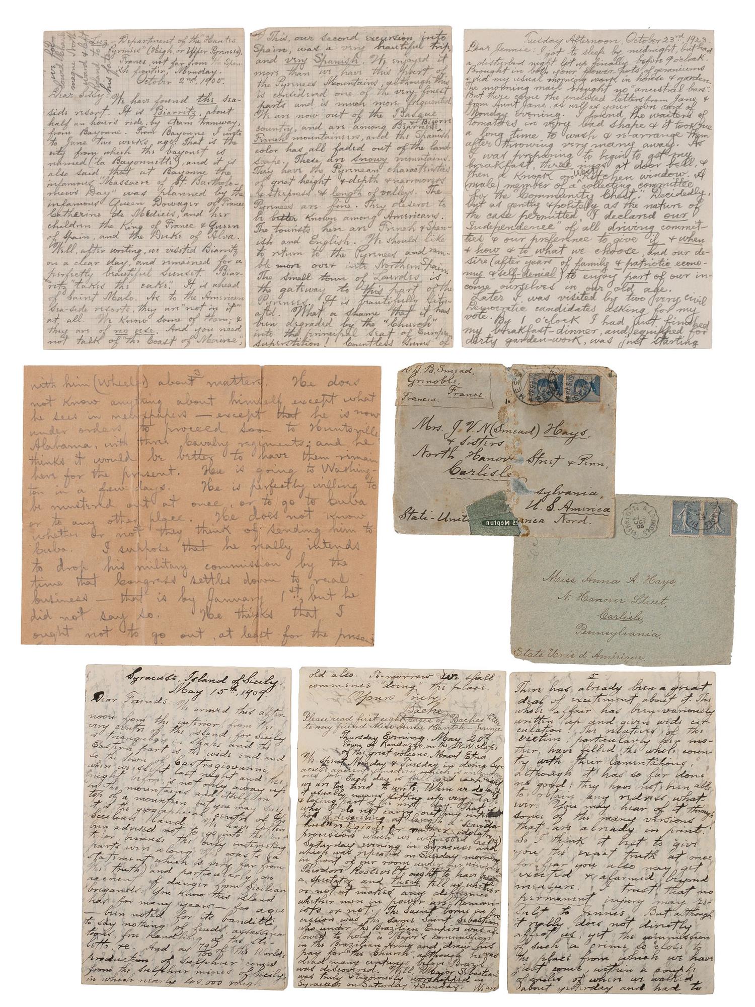 [WESTERN AMERICANA] -- [NATIVE AMERICANS]. SMEAD, Alexander Dallas Bache (1848-1931). Archive from veteran of the Indian and Spanish-American Wars, including an 1874 letter describing the current state of Indian affairs on the Plains.