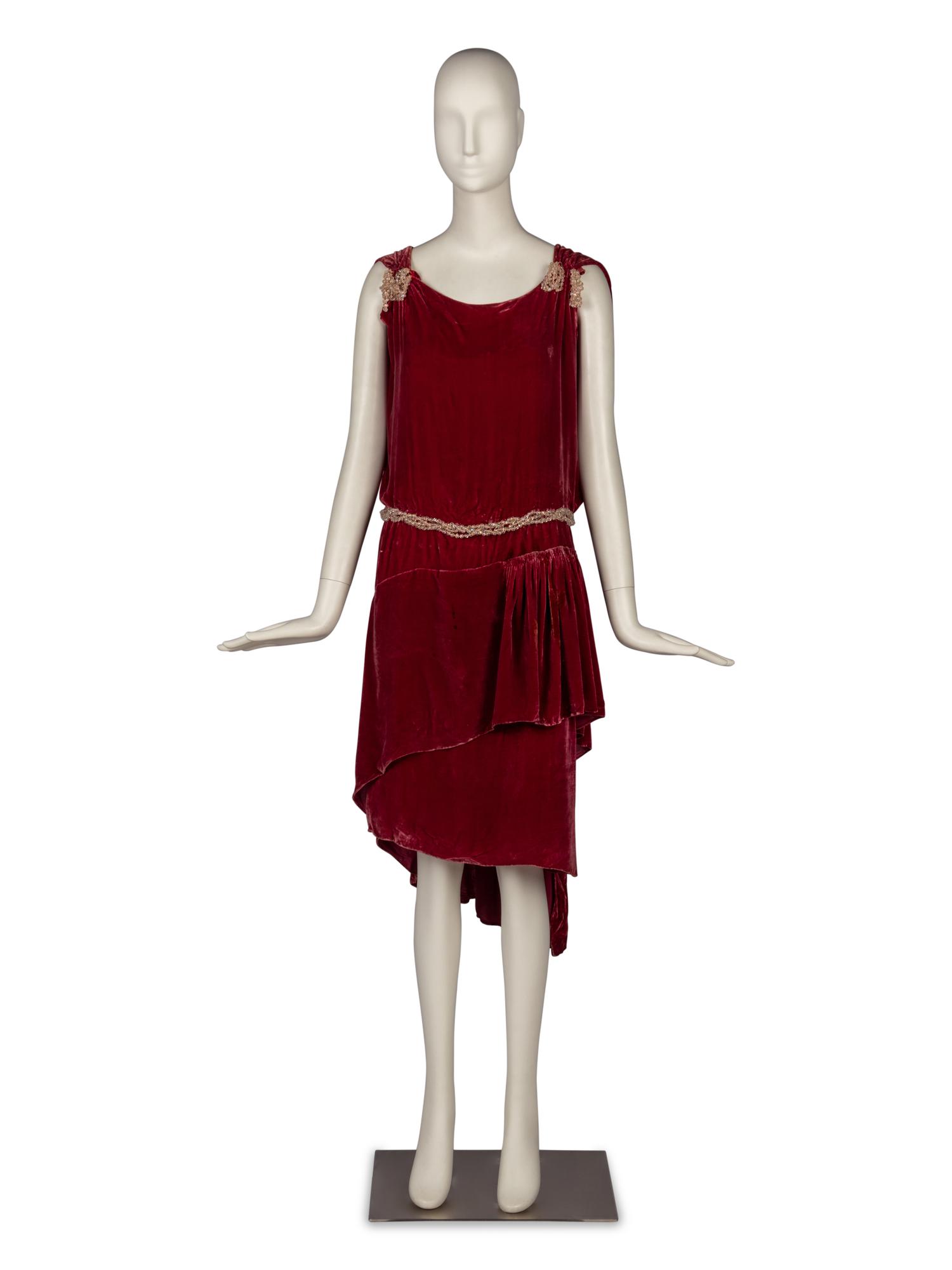 Paquin Velvet Flapper Dress, 1928