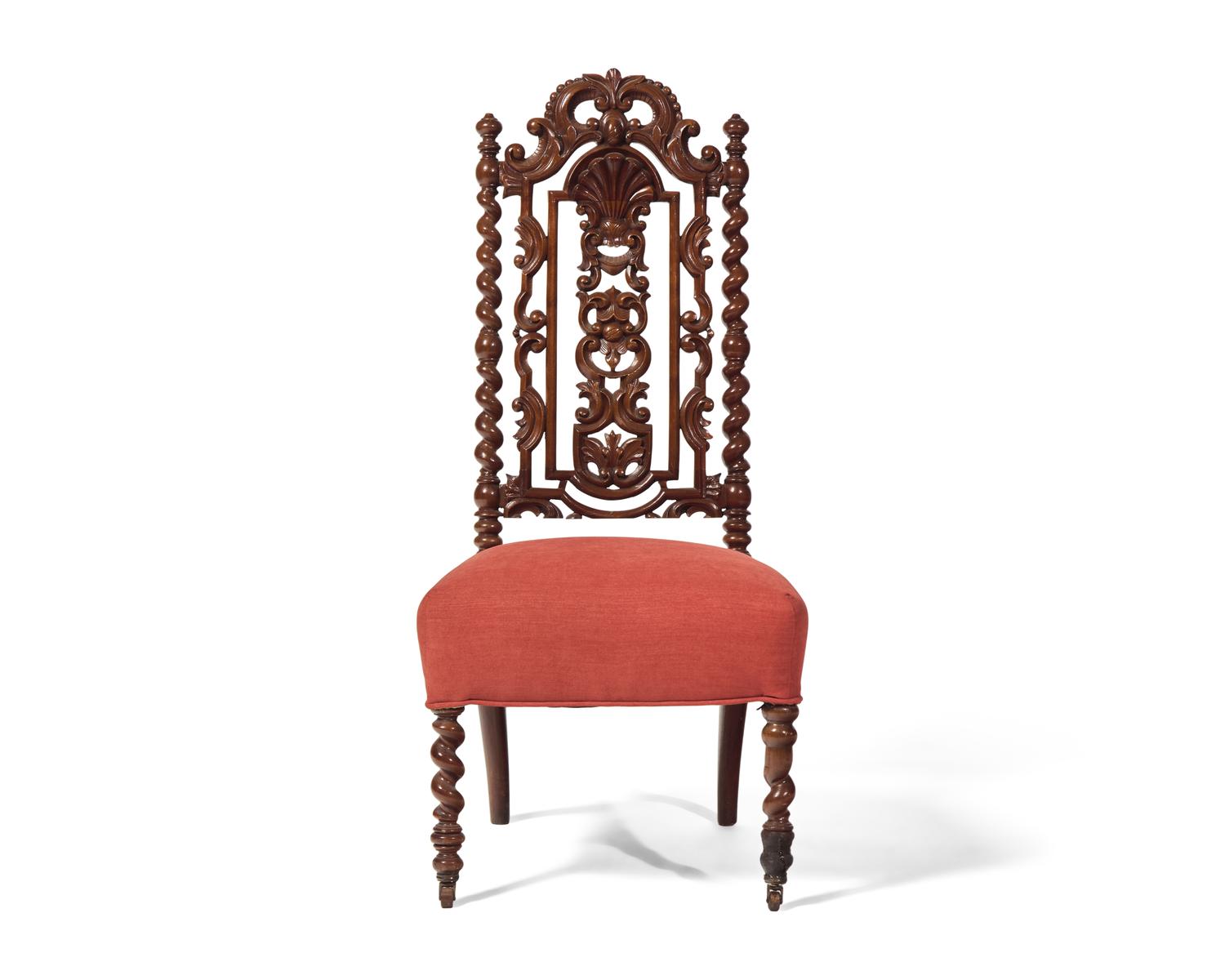 A Renaissance Revival Carved Walnut Side Chair