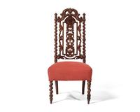 A Renaissance Revival Carved Walnut Side Chair