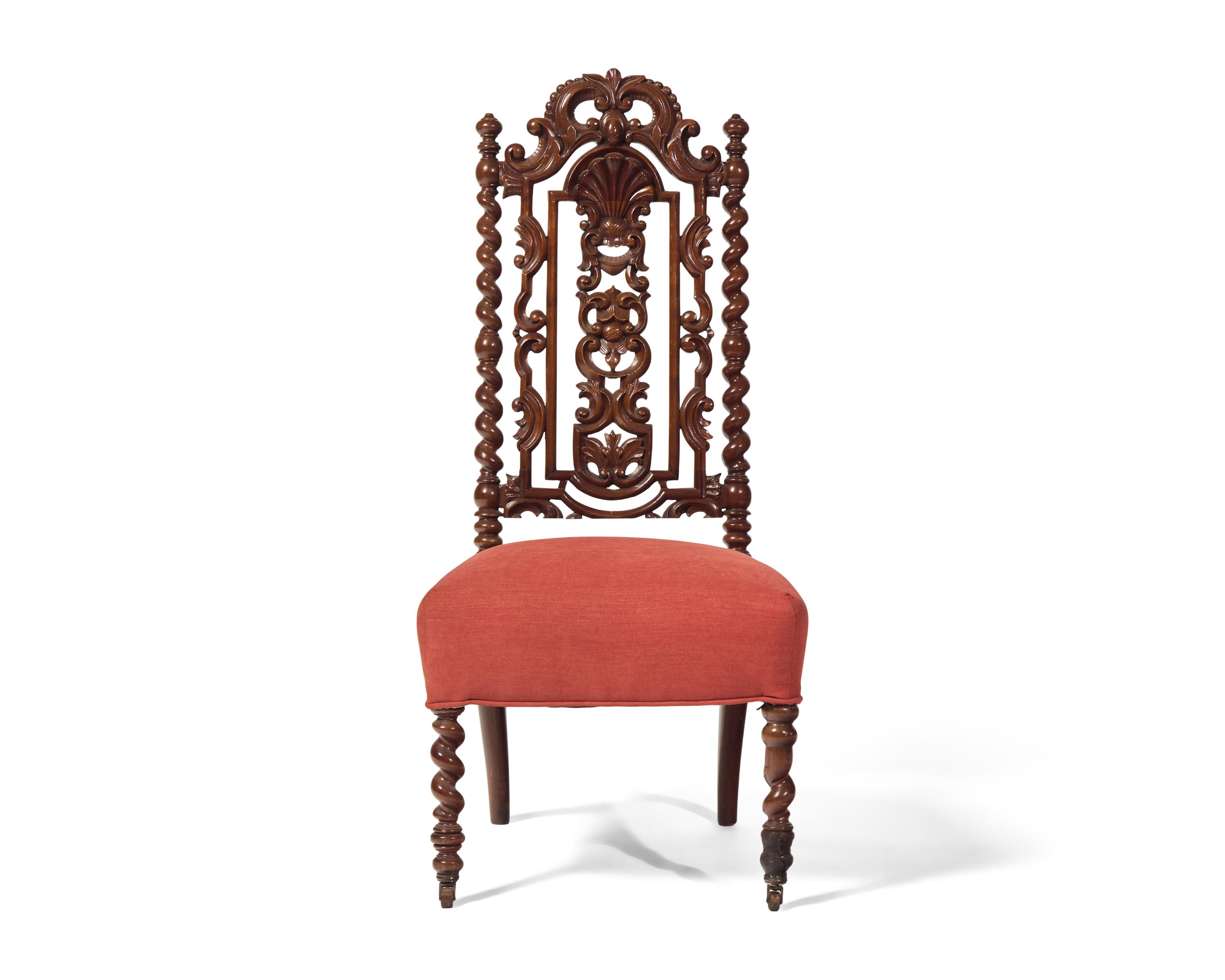 A Renaissance Revival Carved Walnut Side Chair