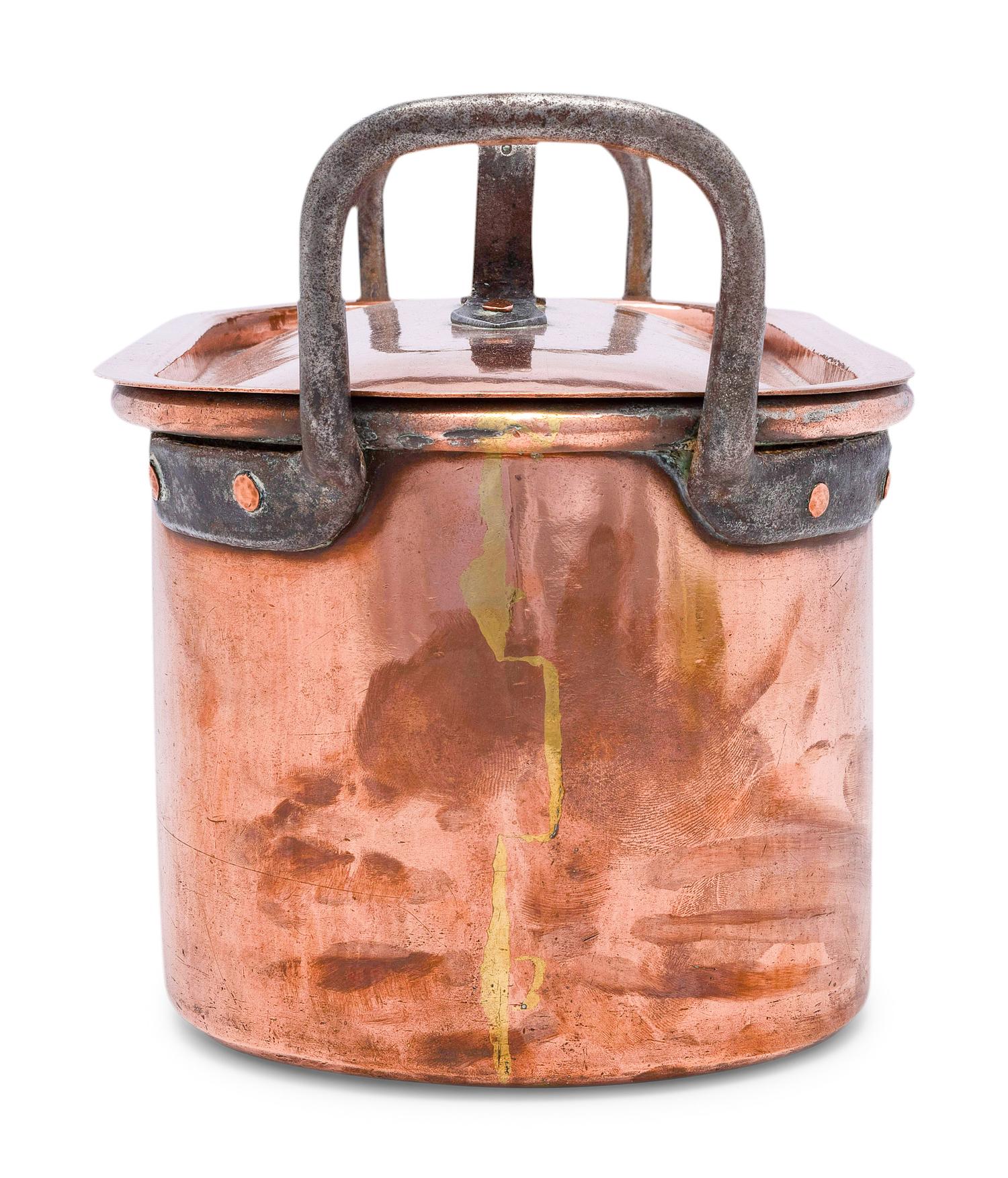 An American Copper Fish Poacher with Cover and Inside Tray