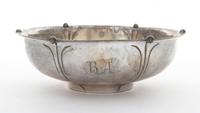 An American Silver Center Bowl, Richard Dimes Company, Boston, MA, 20th Century, of circular form, engraved BA to one side.