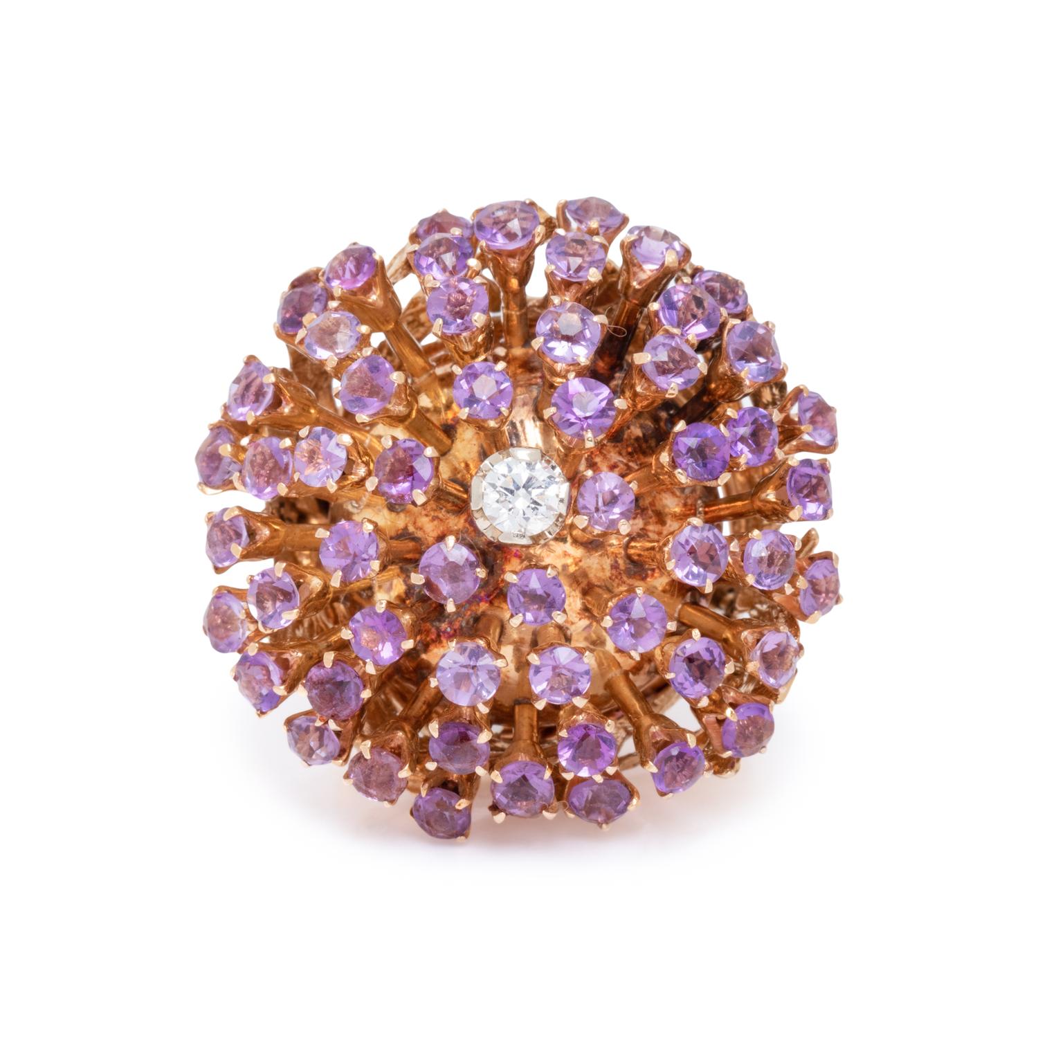 DIAMOND AND AMETHYST RING