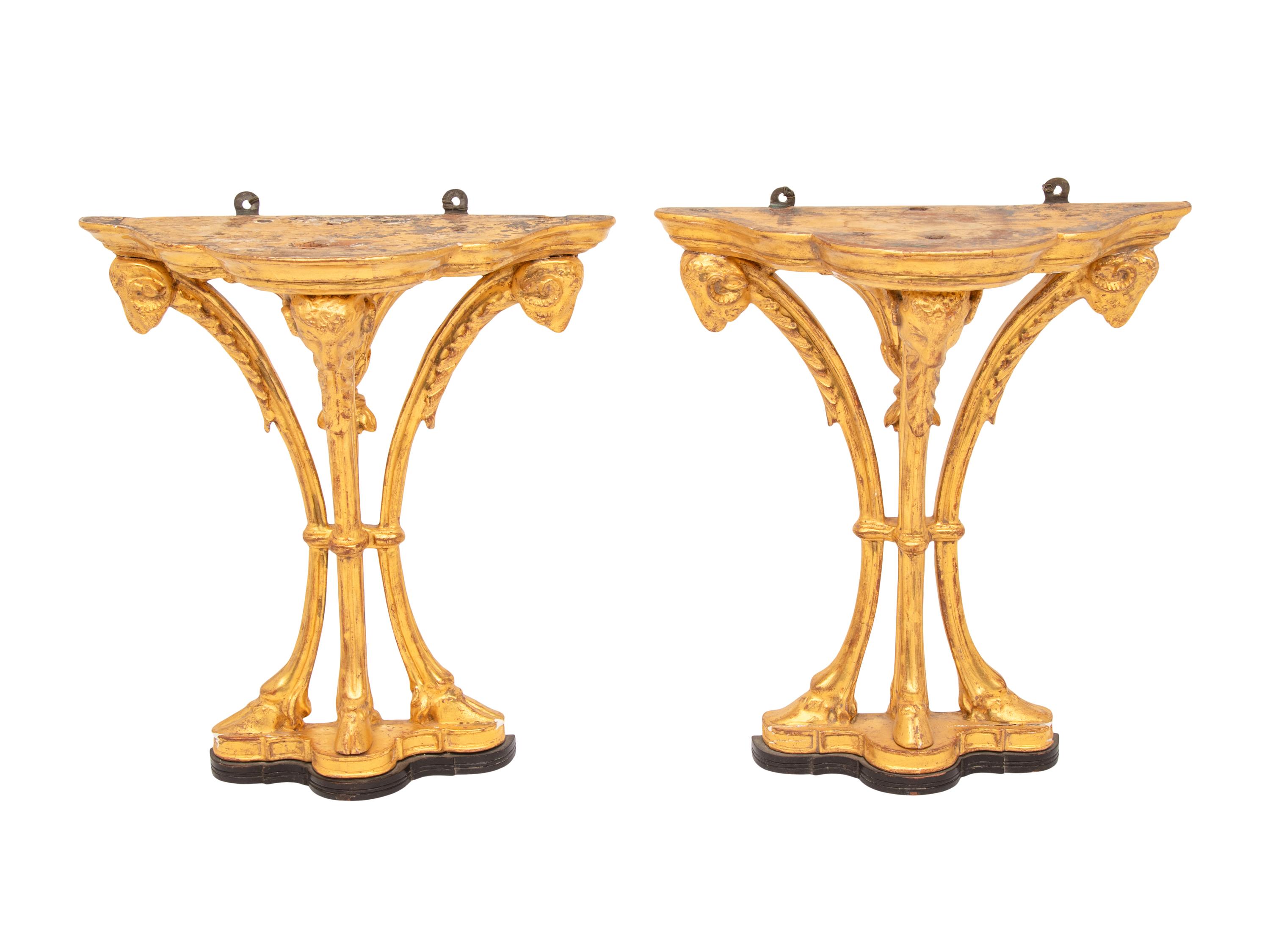 A Pair of George III Style Giltwood Wall Brackets