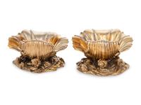 A Pair of George IV Silver-Gilt Shell Form Master Salts