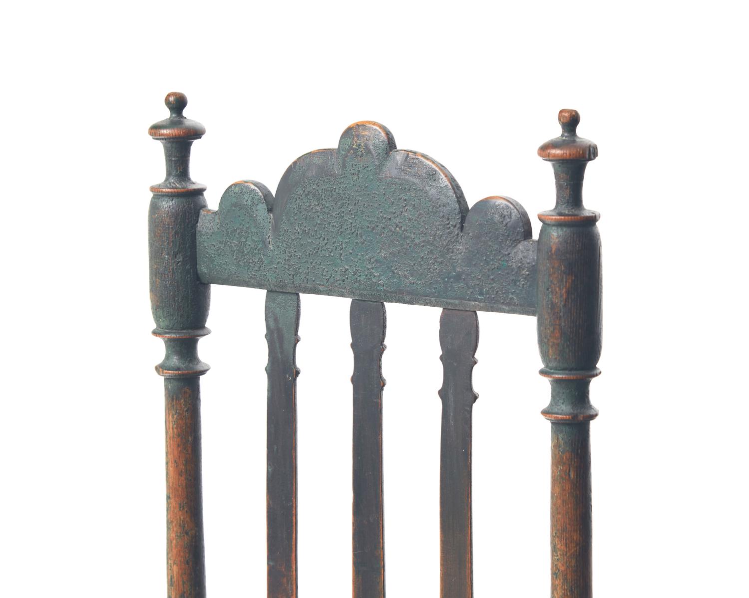 Three Painted William & Mary Side Chairs, New England, 18th Century