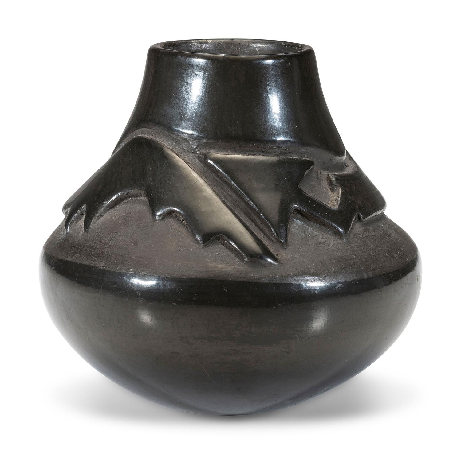Carved Blackware Jar