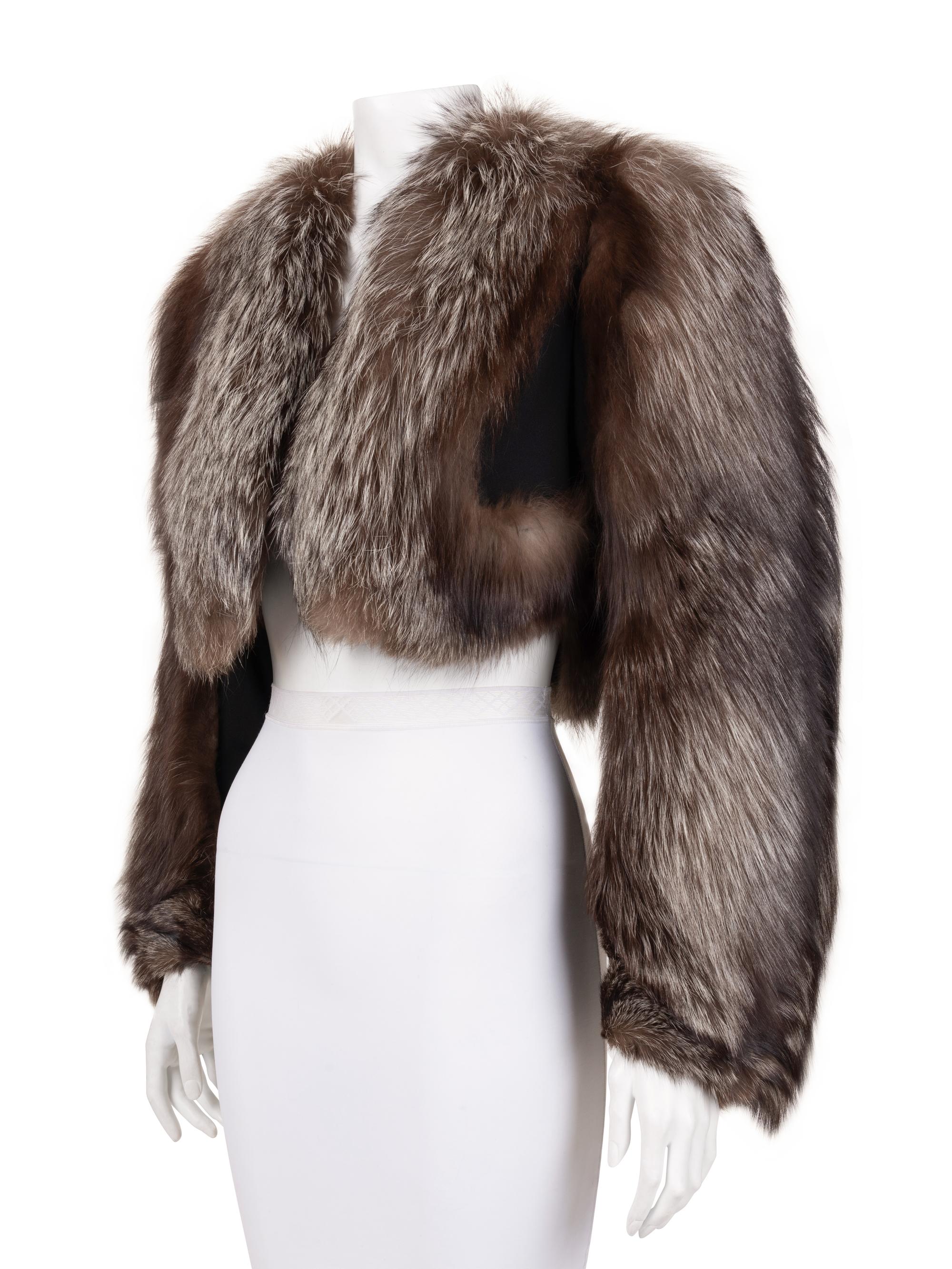 Joannard Freres Silver Fox Fur Cropped Jacket, 1970-80s