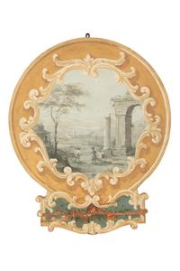 A Pair of Italian Capriccio Painted Wall Appliques