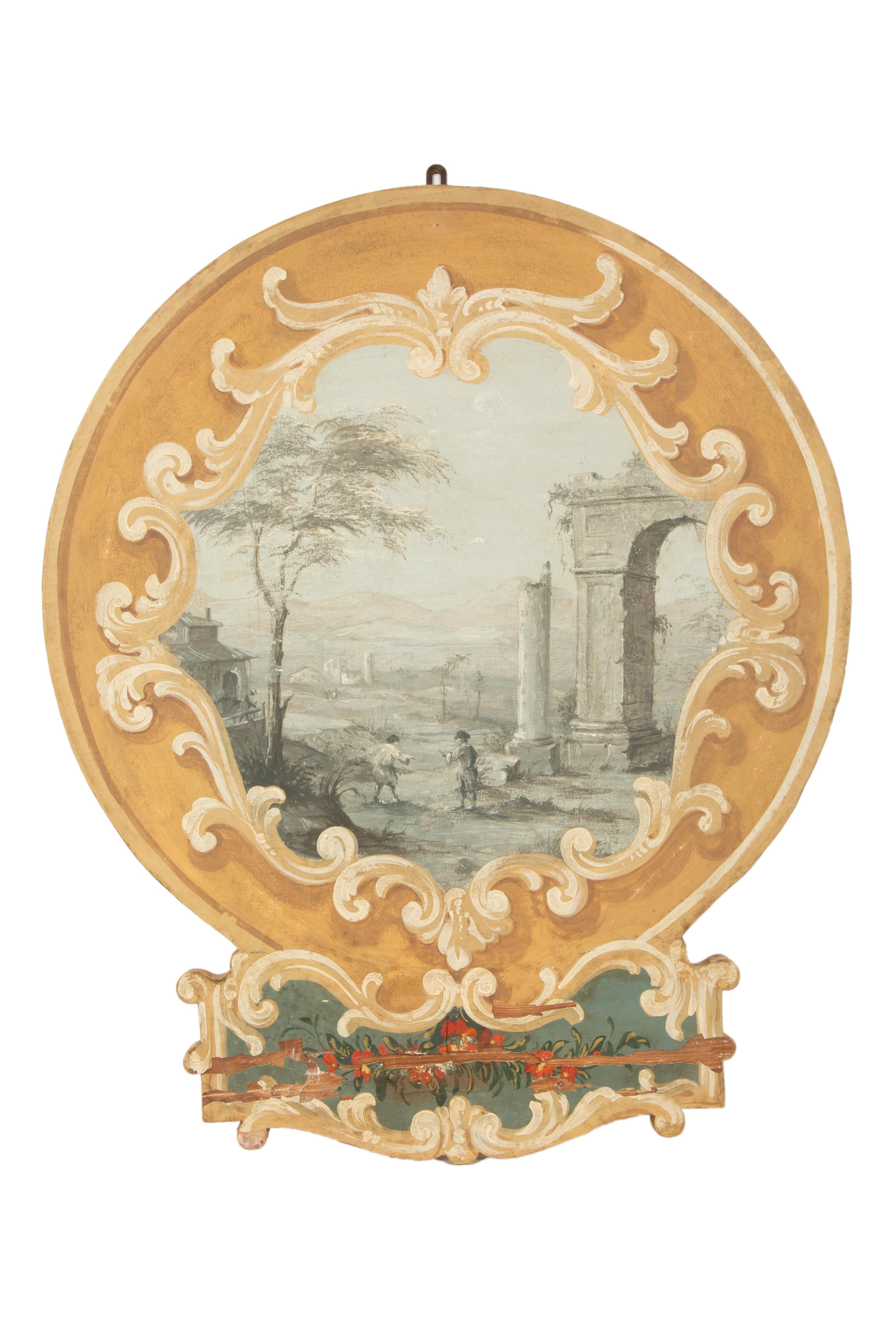 A Pair of Italian Capriccio Painted Wall Appliques