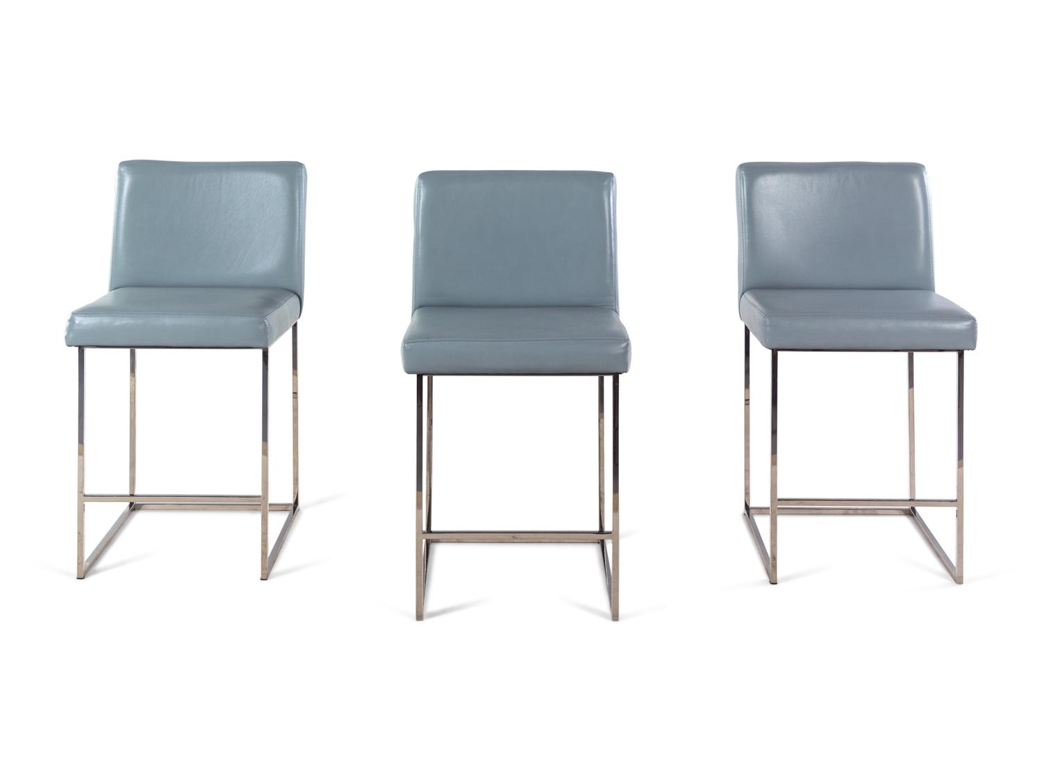 Set of Three Wink Bar Stools Thayer Coggin, USA