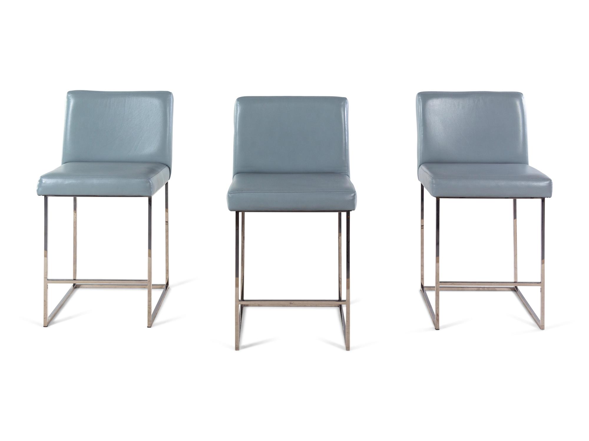 Set of Three Wink Bar Stools Thayer Coggin, USA