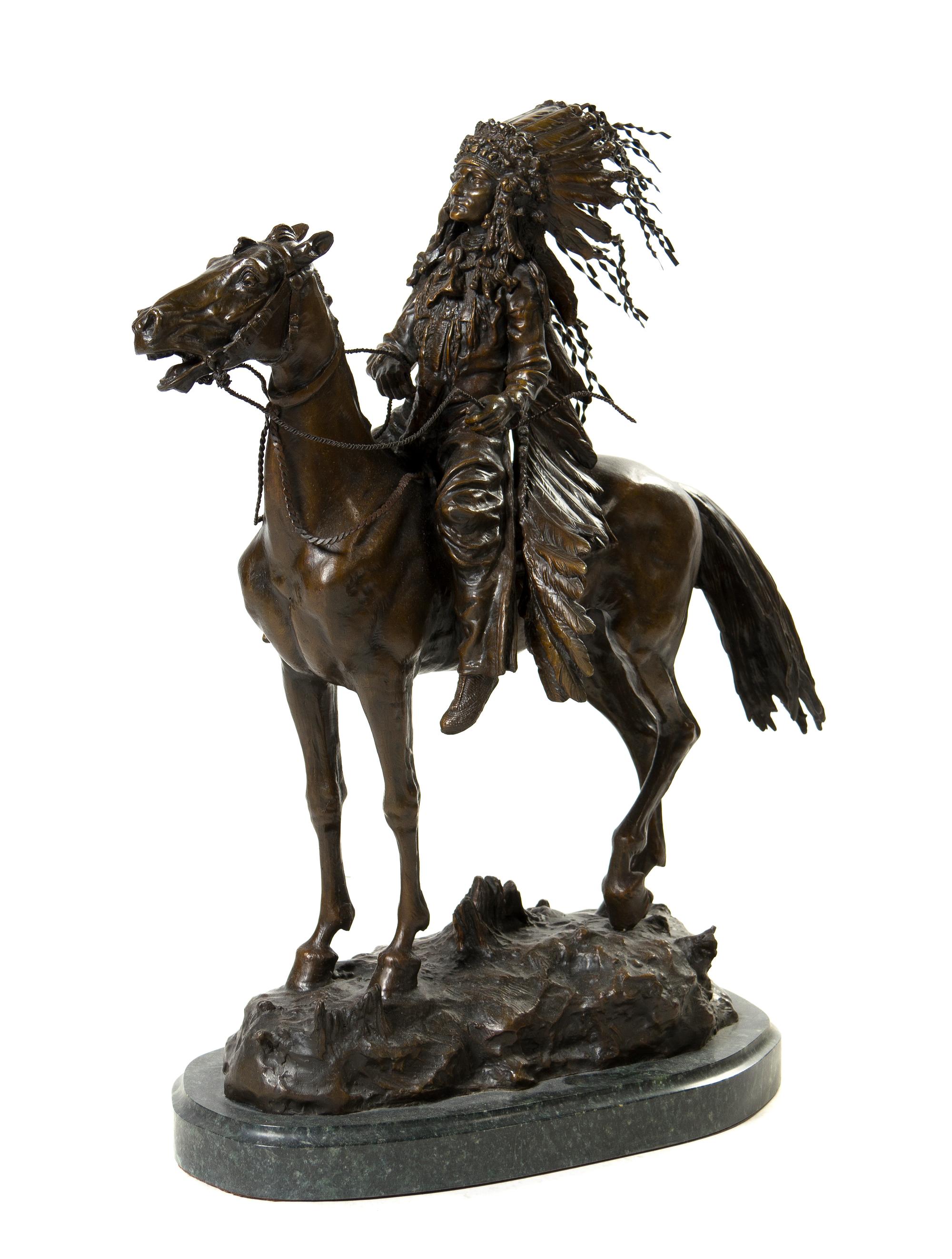 A Bronze Figural Group, after Carl Kauba (Austrian/American, 1865-1922), Height of figure 23 5/8 inches.