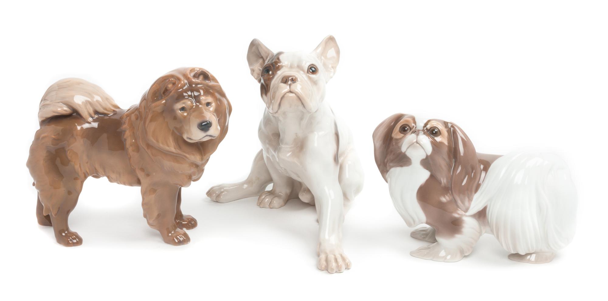 Three Bing & Grondahl Porcelain Figures Width of widest 7 inches. — 20TH CENTURY